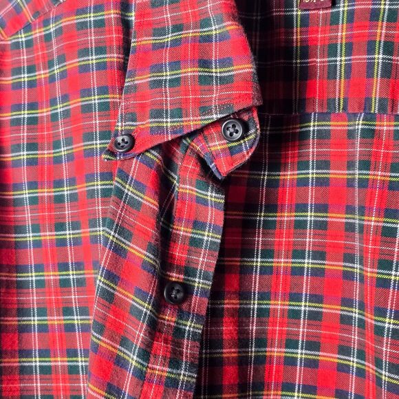 Nordstrom Men’s Plaid Shirt Red & Blue Size 16 1/2-33 Relaxed Fit Button-Down - Picture 8 of 15